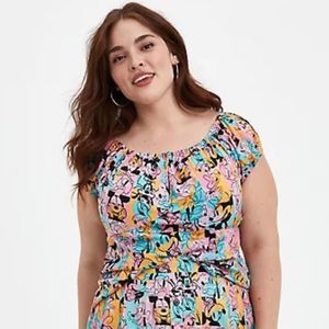 TORRID DISNEY MICKEY & FRIENDS RETRO OFF SHOULDER TOP